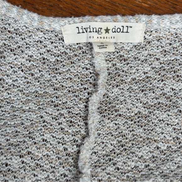 Living Doll Textured Knit White/Beige Cardigan Women’s S - Picture 4 of 7